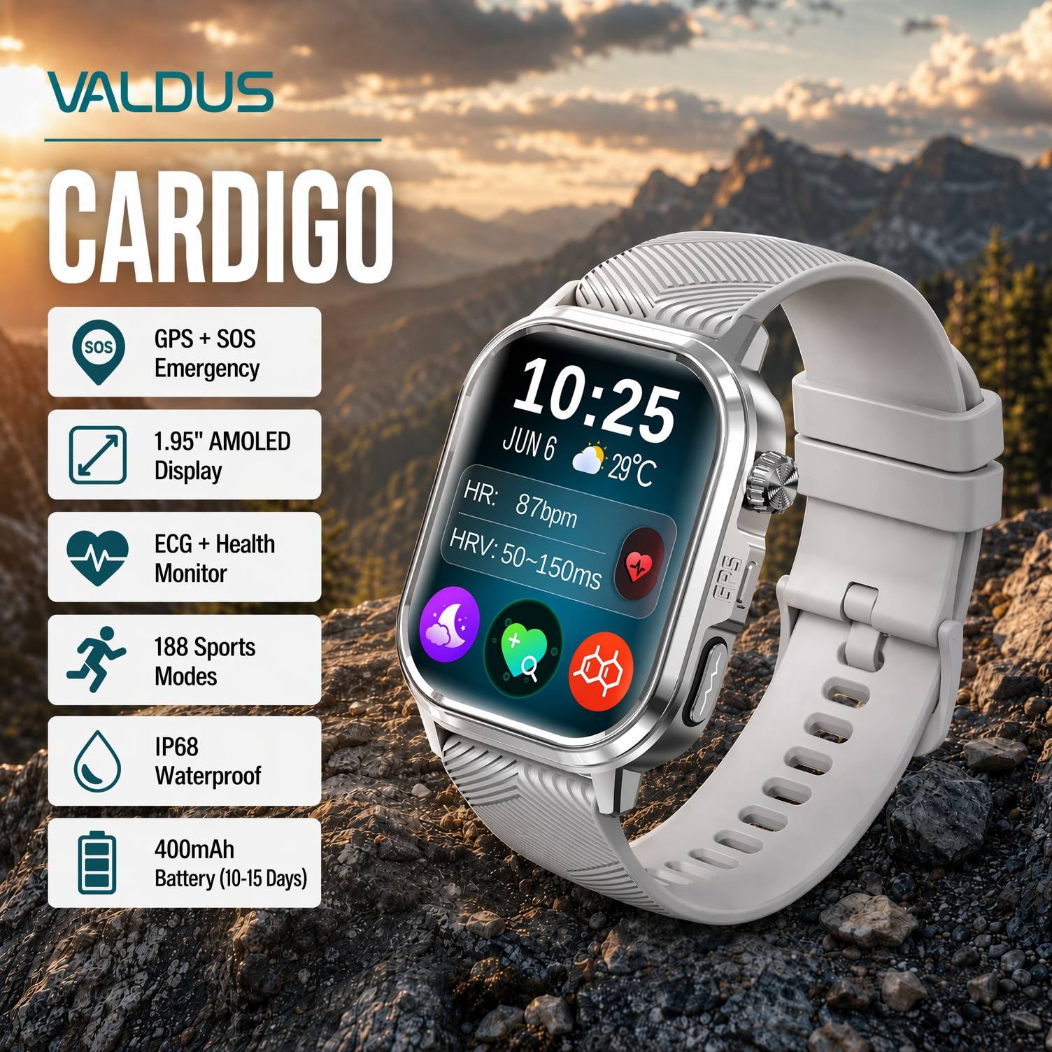 Health Monitors - VALDUS CARDIGO Heren Dames ECG Gezondheid