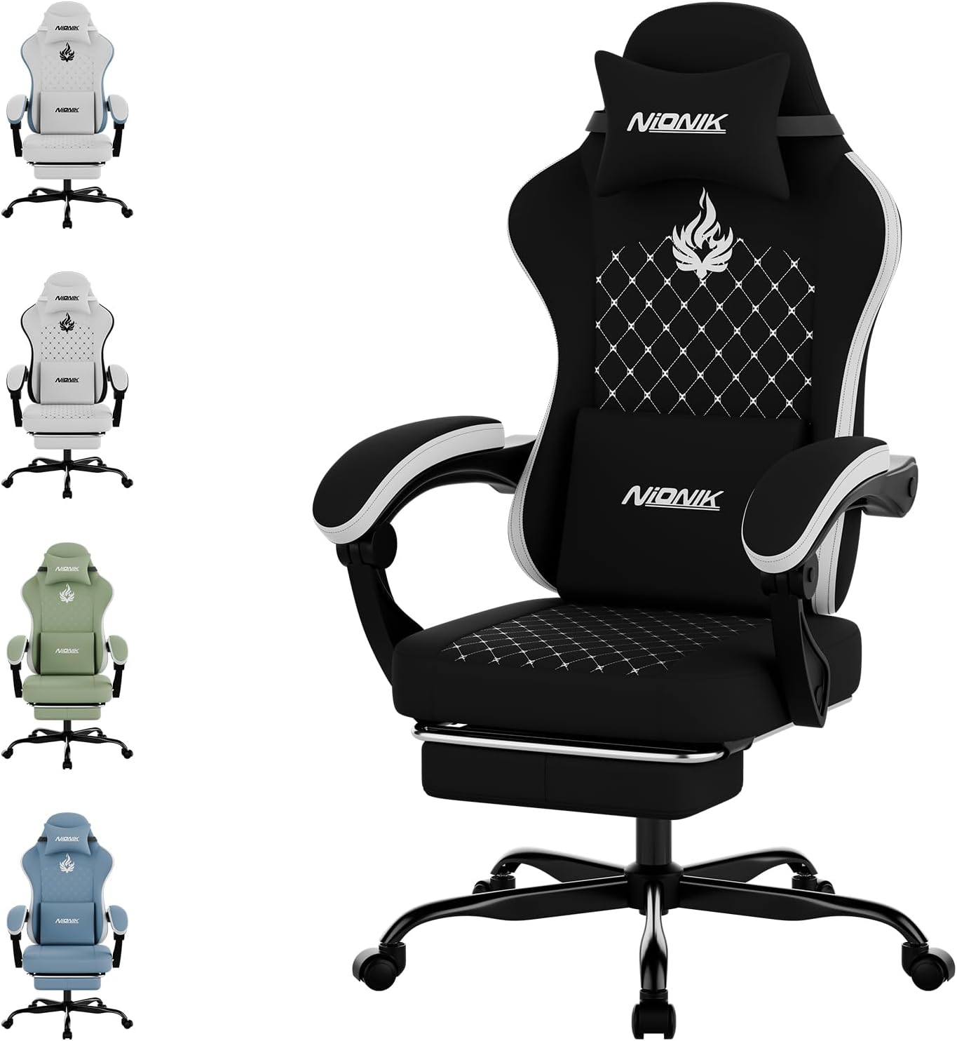Massage - Gamingstoel met massagefunctie, ergonomische pc-gamingstoel, computerstoel