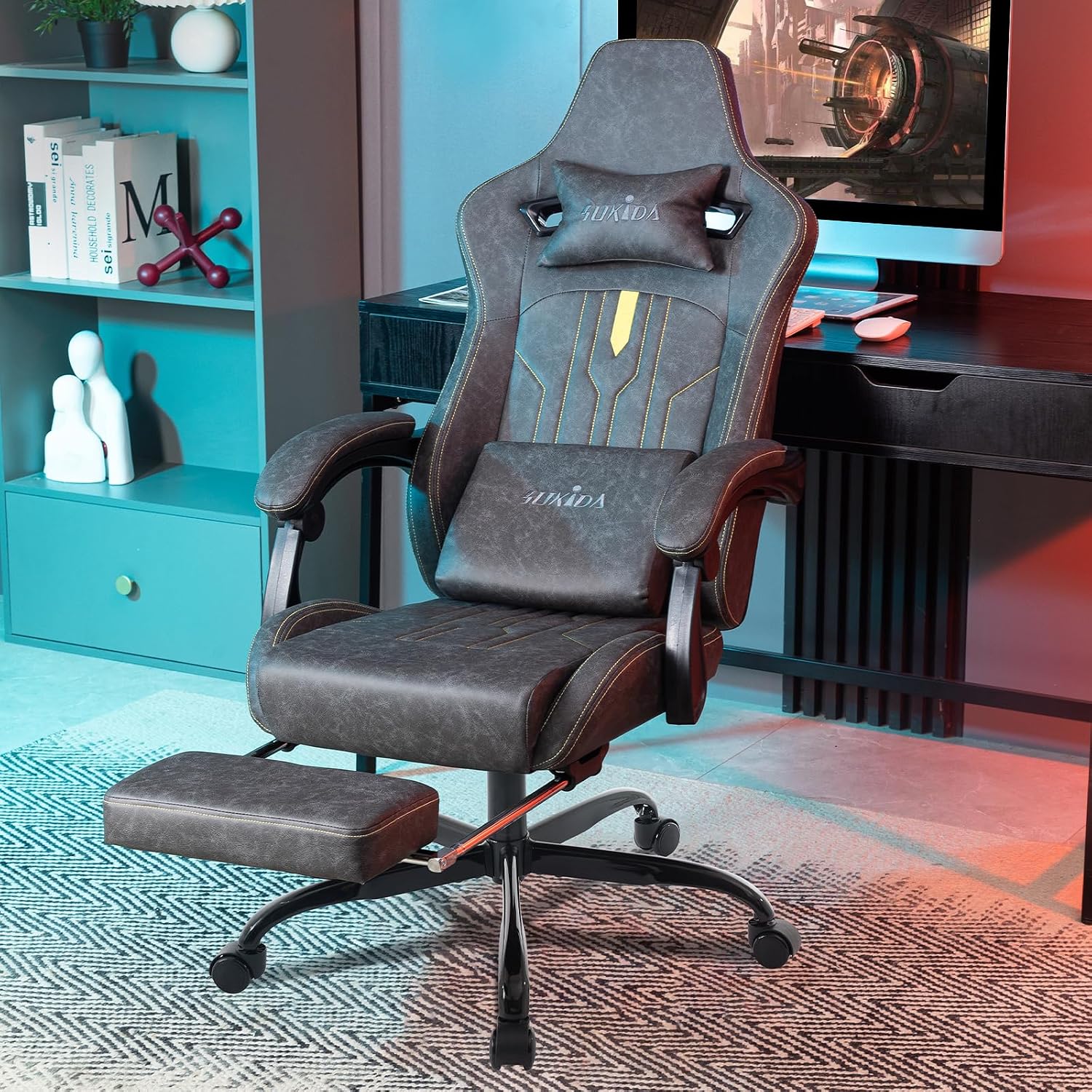 Gamingstoel met voetsteun, erg - Massage recensie en prijs