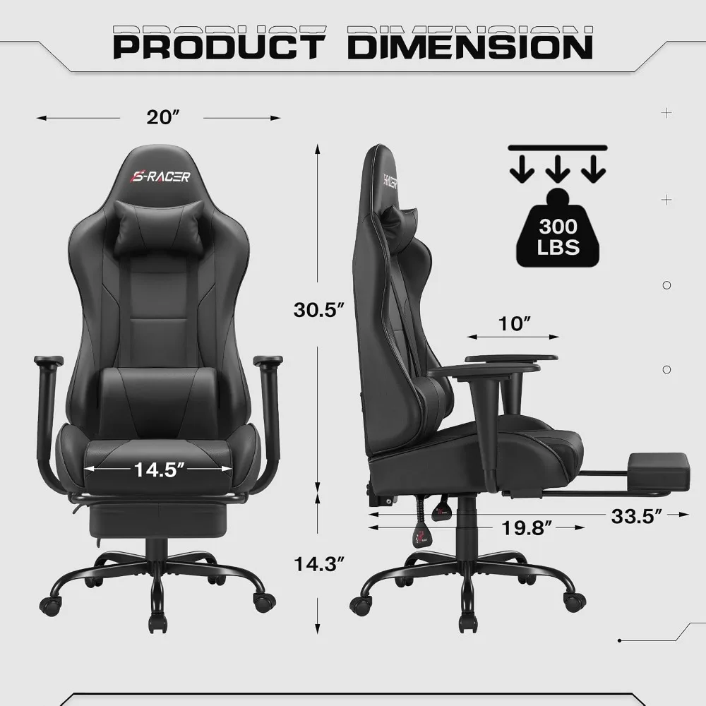 Gamingstoel met voetensteun, m - Massage recensie en prijs