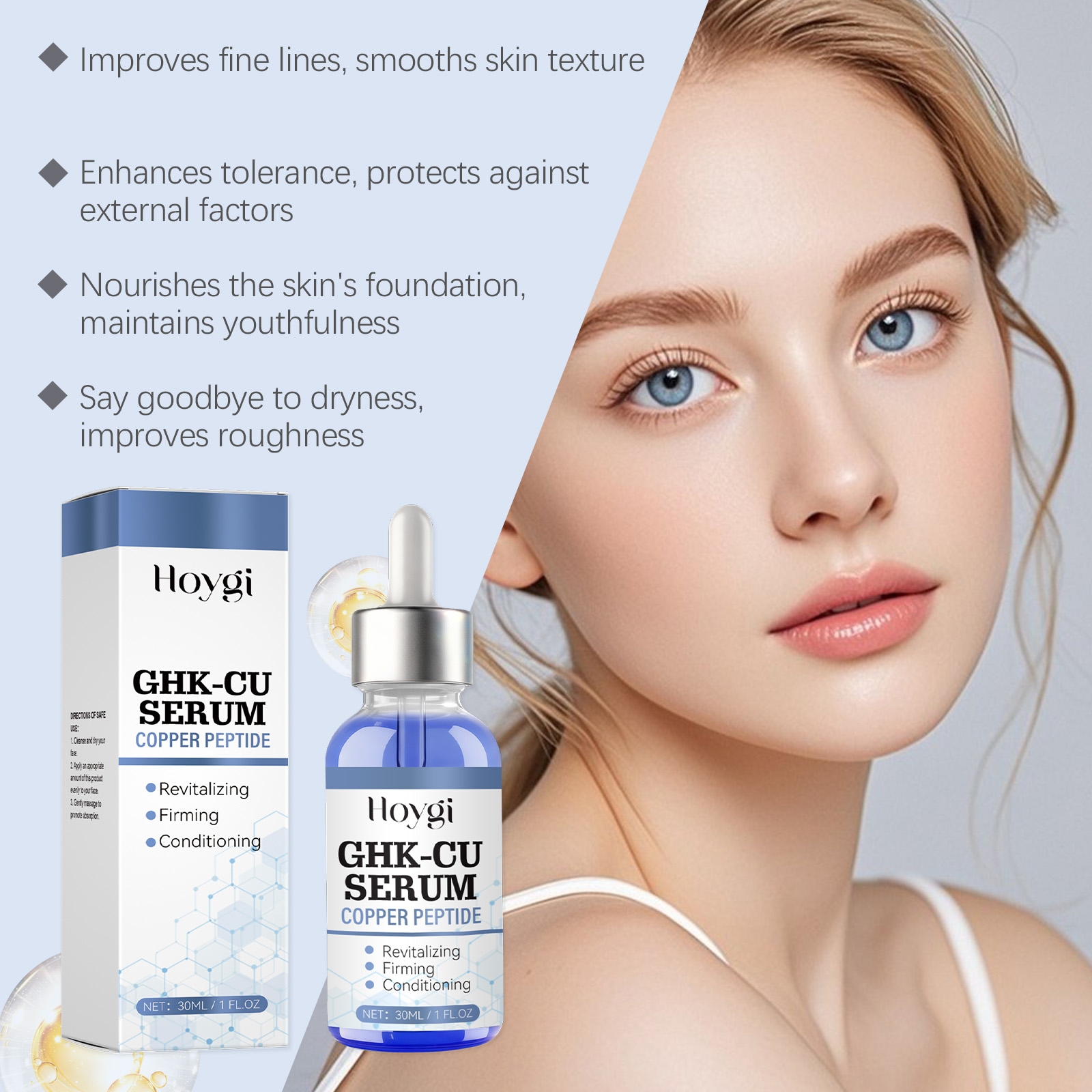 30ml Koperpeptide Serum GHK-Cu - Hyaluronic Acid Facial Serum recensie en prijs